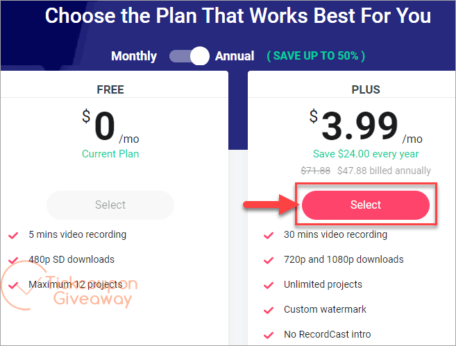 Choose Plan RecordCast Cover Request