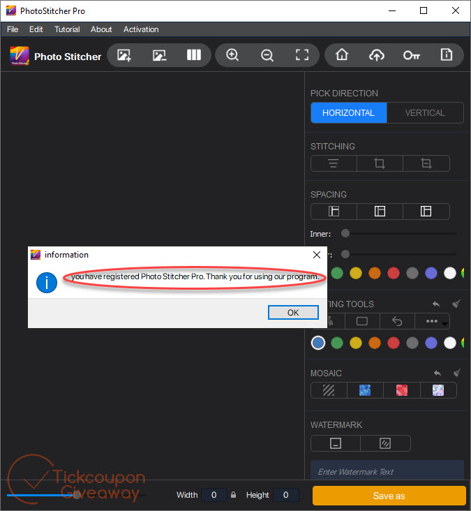 Register Successfully Vertexshare Photo Stitcher Pro