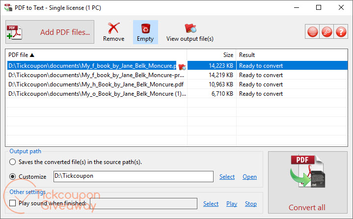 TrisunSoft PDF to Text Giveaway