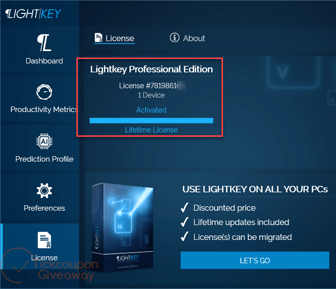 about license lightkey professional
