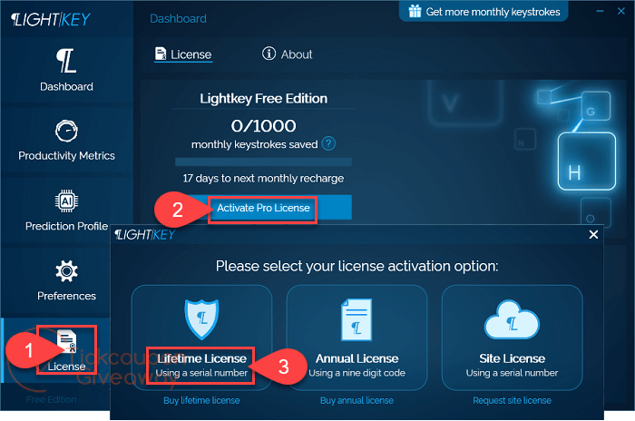 activate pr0 license lightkey professional