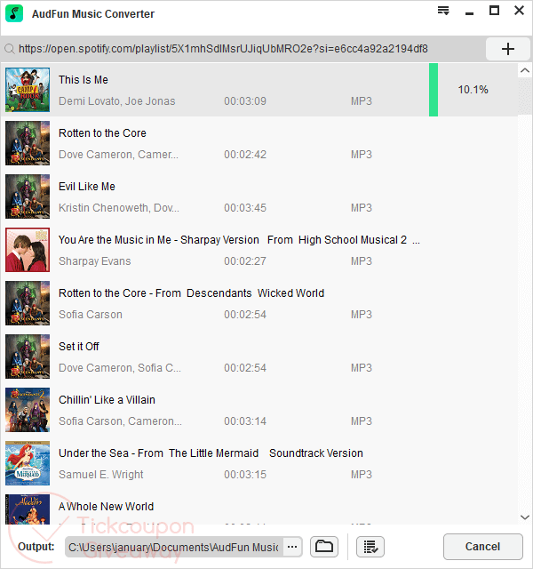 audfun spotify music converter screenshot audfun spotify music converter screenshot
