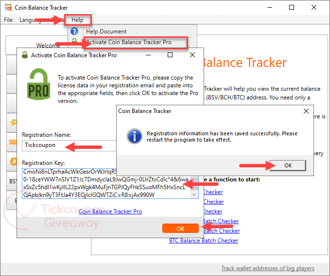 activate coin balance tracker pro