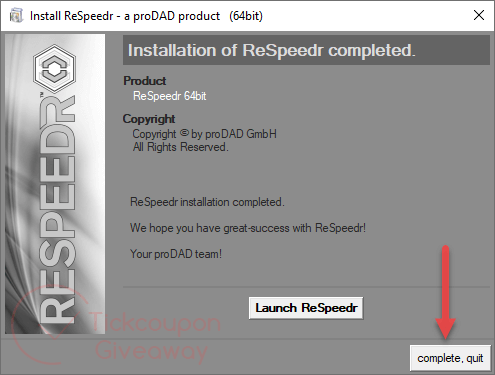 install prodad respeedr