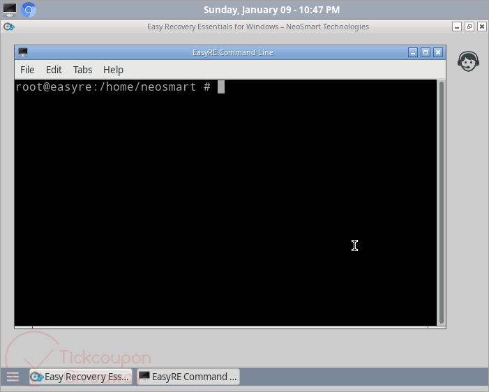 easy recovery essentials command line
