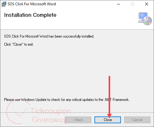 sos click for microsoft word instllation SOS Click for Microsoft Word Installation