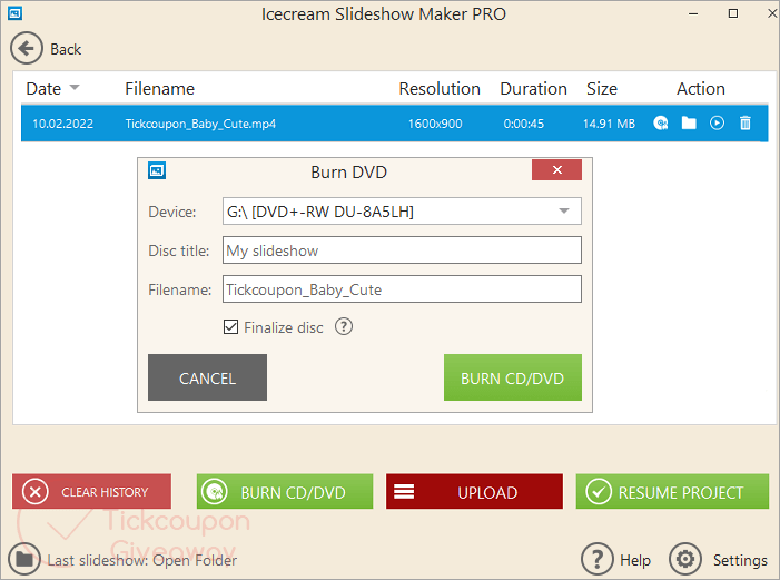 Burn DVD Icecream Slideshow Maker Pro