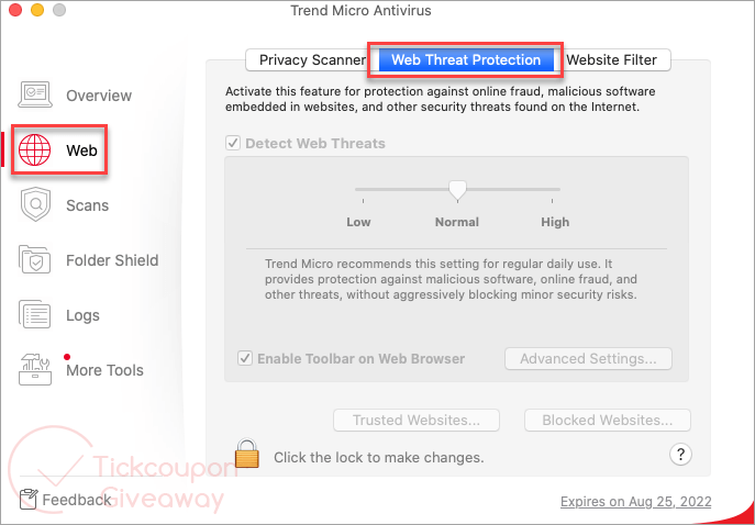 Web Threat Protection Trend Micro Antivirus for Mac 