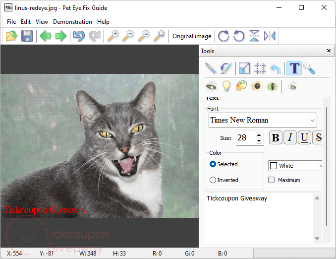 Add Text Tint Pet Eye Fix Guide