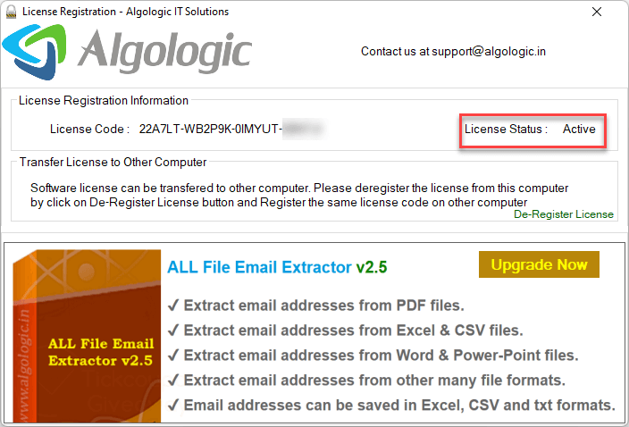 license info word documents email