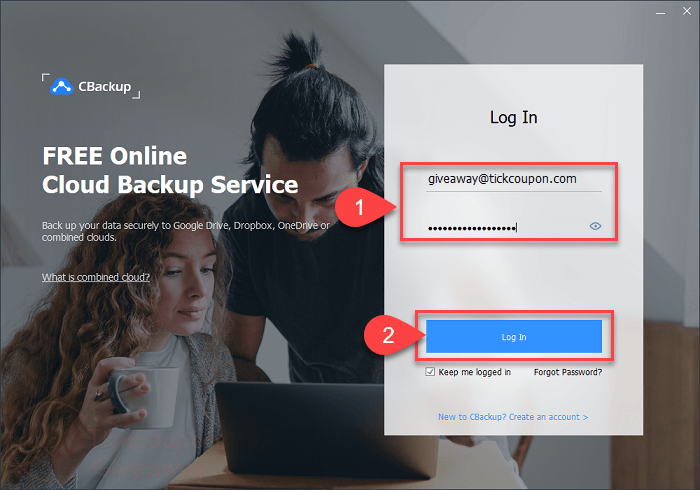 log in cbackup premium