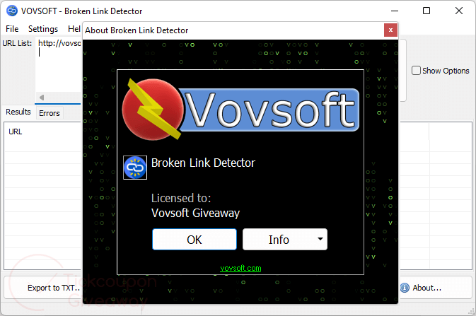 about vovsoft broken link detector