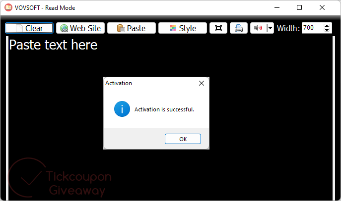 vovsoft read mode activation
