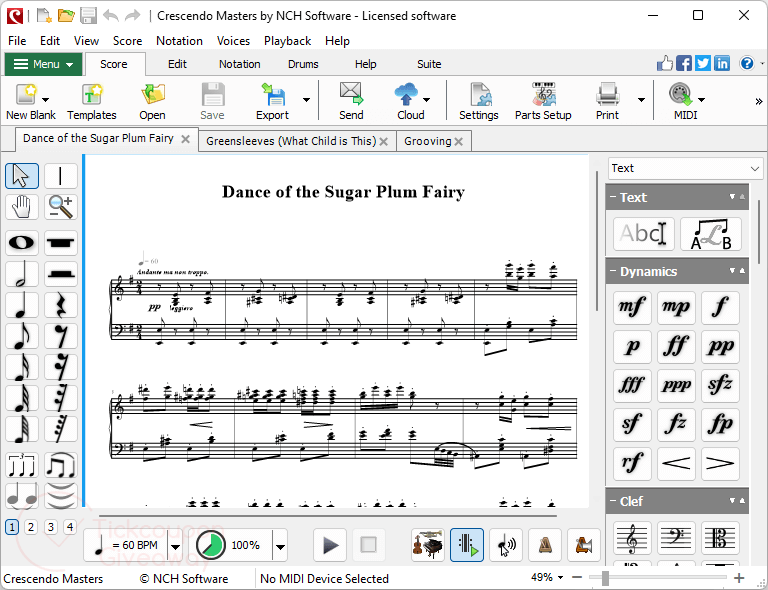 Crescendo Music Notation Software Giveaway Screenshot