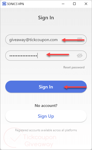 sign in sonics vpn