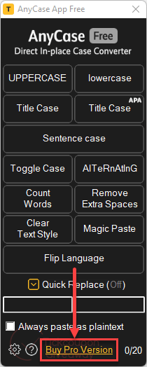 upgrade pro version anycase app