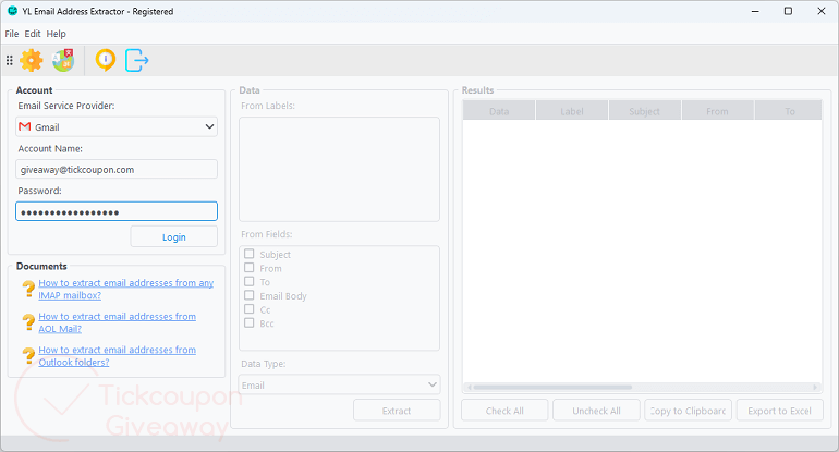 YL Email Address Extractor Screenshot Free Key