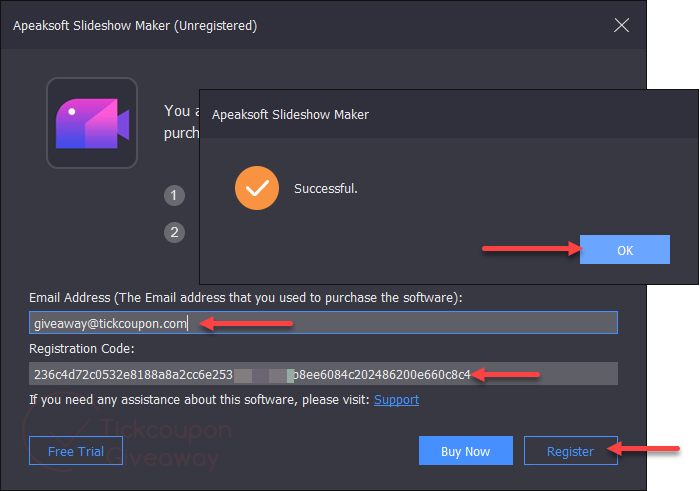 register apeaksoft slideshow maker
