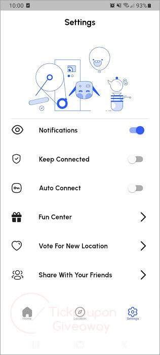settings main screenshot hapi vpn