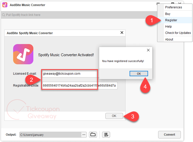 AudBite Spotify Music Converter License Key Free