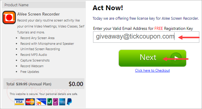 avee screen recorder giveaway page