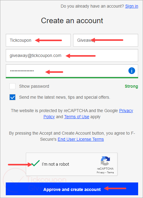 create account f secure total