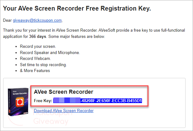 get avee screen recorder license