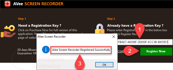register avee screen recorder