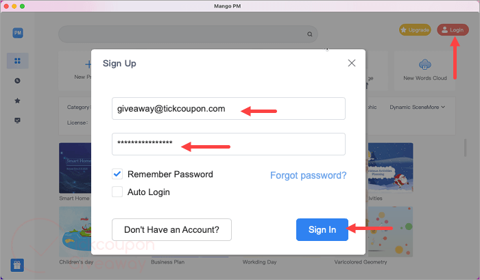 sign in mango presentation maker pro for mac account