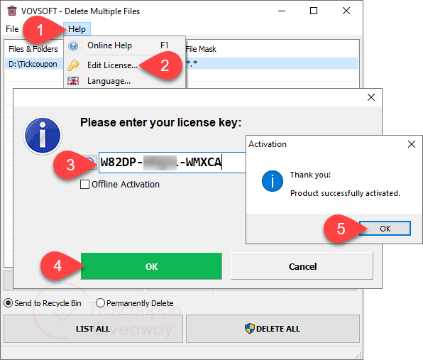 register vovsoft delete multiple files