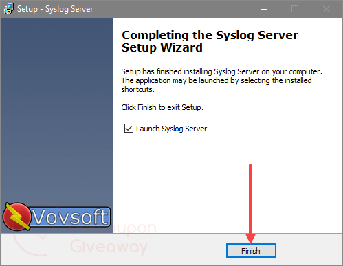 install vovsoft syslog server