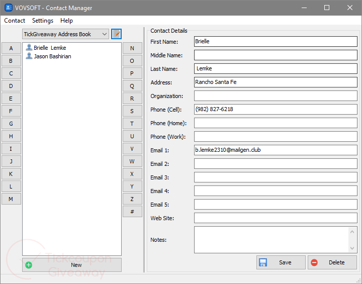 Vovsoft Contact Manager Giveaway License Code