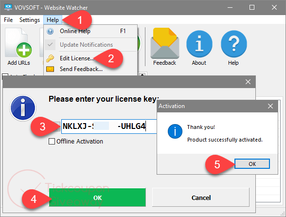register vovsoft website watcher