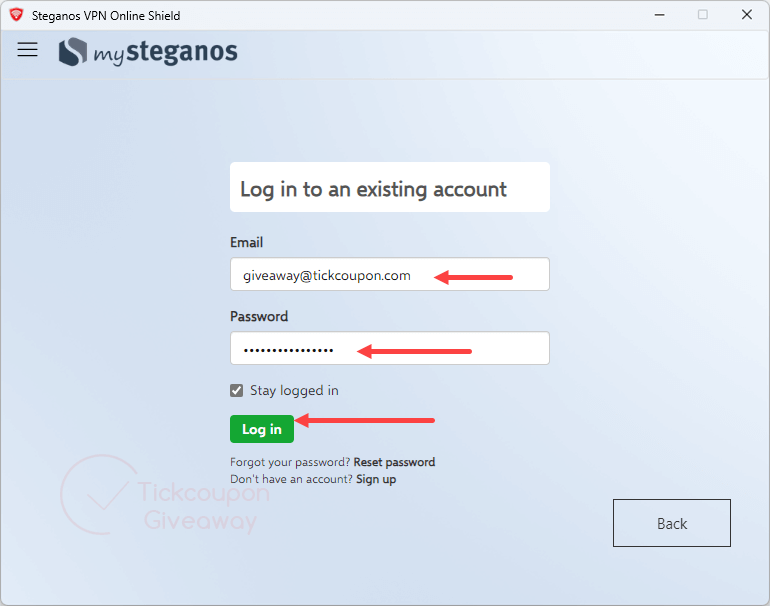 login steganos vpn online shield