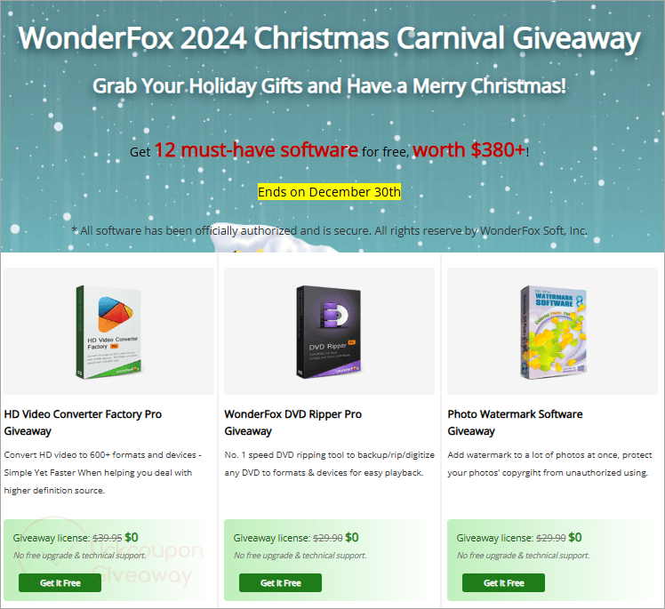 wonderfox christmas 2024 giveaway main screenshot wonderfox christmas 2024 giveaway main screenshot