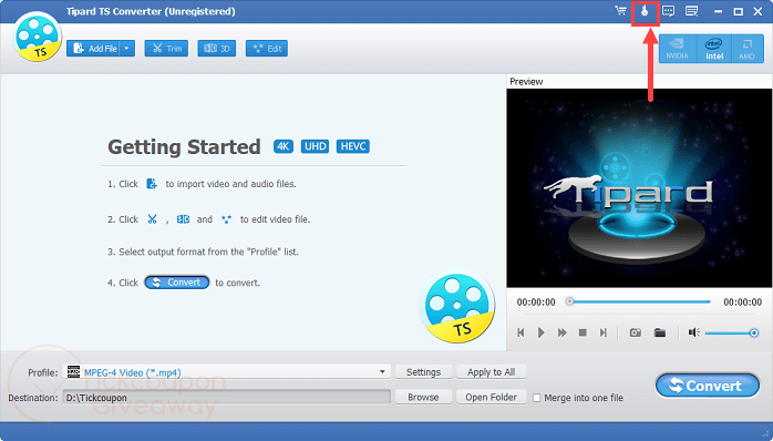 activate tipard ts converter
