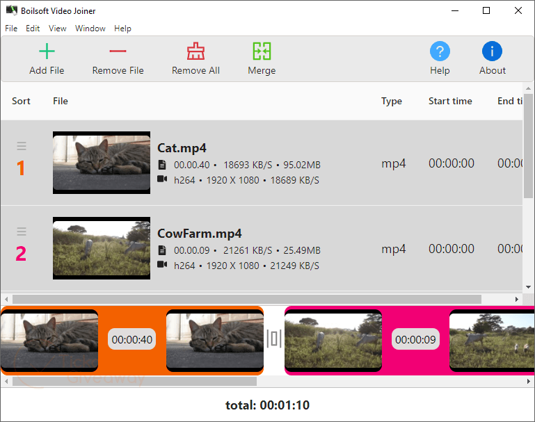 Boilsoft Video Joiner Main Screenshot Giveaway