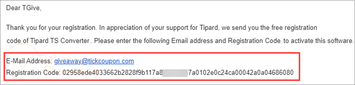 get tipard ts converter license code