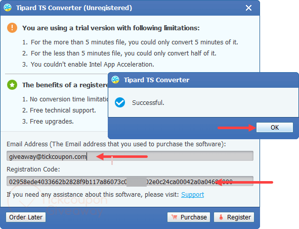 register tipard ts converter