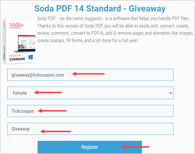 soda pdf 360 standard giveaway page