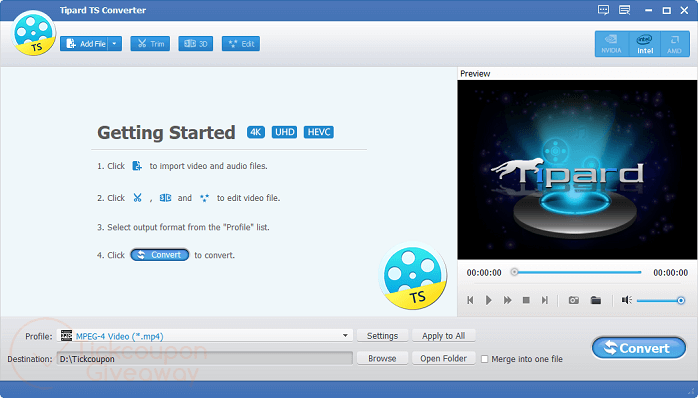 tipard ts converter main screenshot