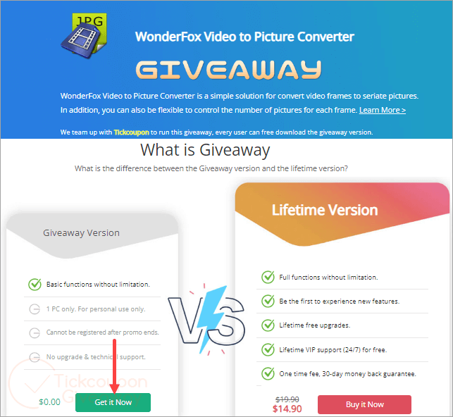 wonderfox video to picture converter giveaway page