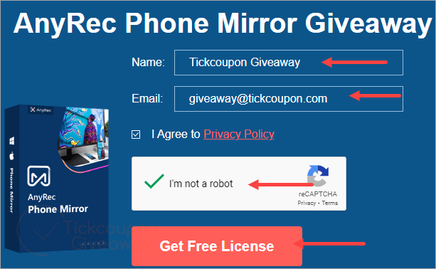 anyrec phone mirror giveaway page