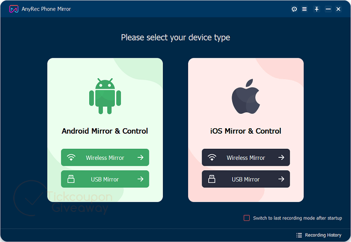 anyrec phone mirror main screenshot free