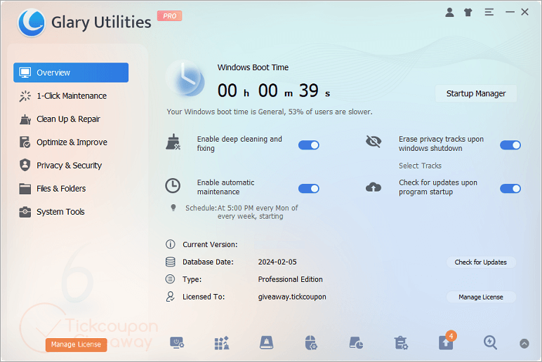 Glary Utilities Pro 1 年许可证
