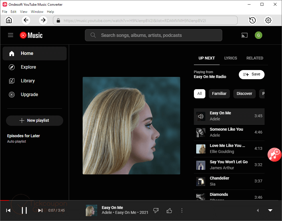ondesoft youtube music converter main screenshot ondesoft youtube music converter main screenshot