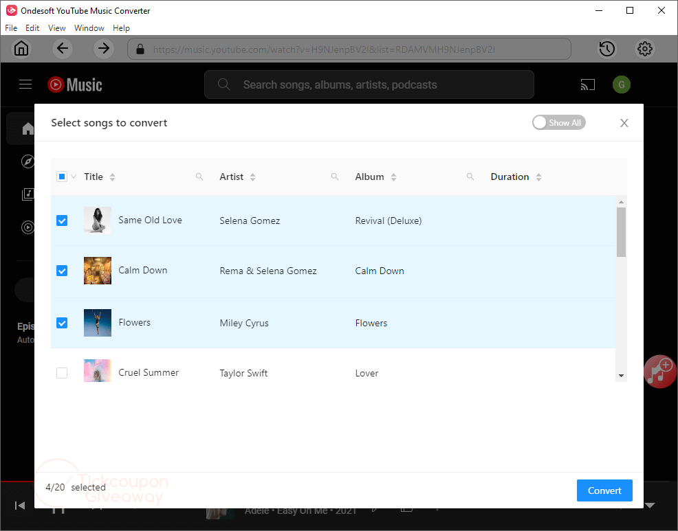 select songs ondesoft youtube music converter select songs ondesoft youtube music converter