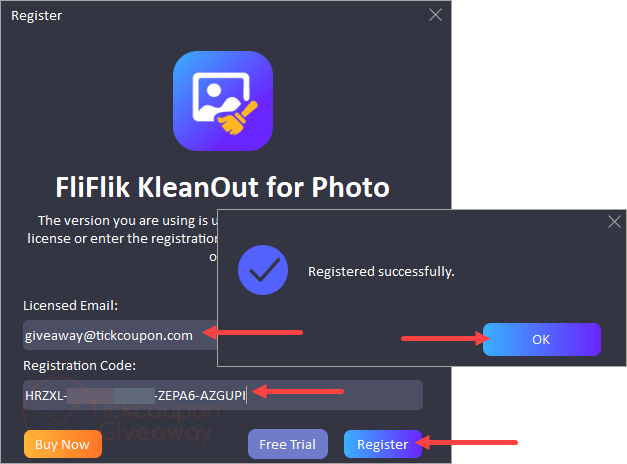 activate fliflik kleanout for photo