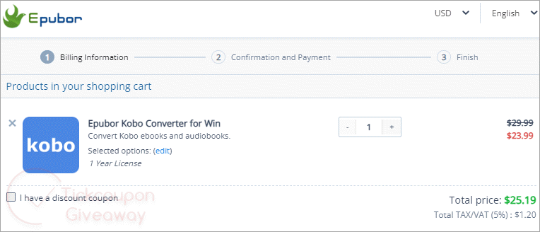 how to activate epubor kobo coupon code