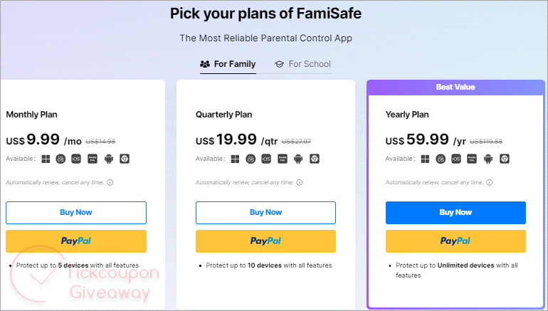 wondershare famisafe pricing plan